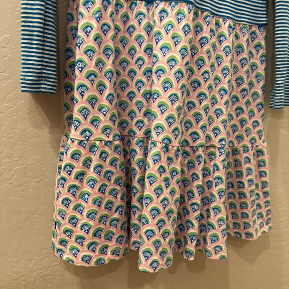 Tea Collection Blue Stripe Pink Fan Twirl Dress - Picture 4 of 8